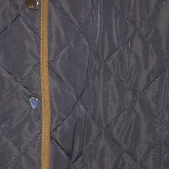 Zara Navy Long Quilted Puffer Coat - Picture 3 of 3